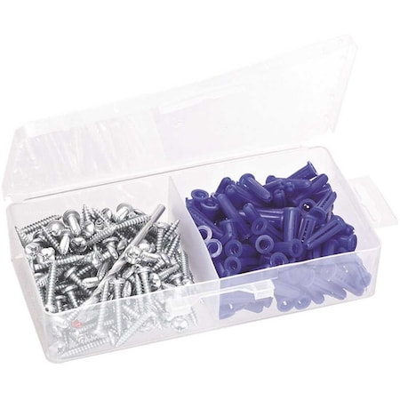 Lindstrom #8-#10 Conical Plastic Anchor Kit in Plastic Case 100 Anchors 100 Screws & 1 Drill Bit, 200PK TPB810CDBOX